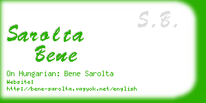 sarolta bene business card